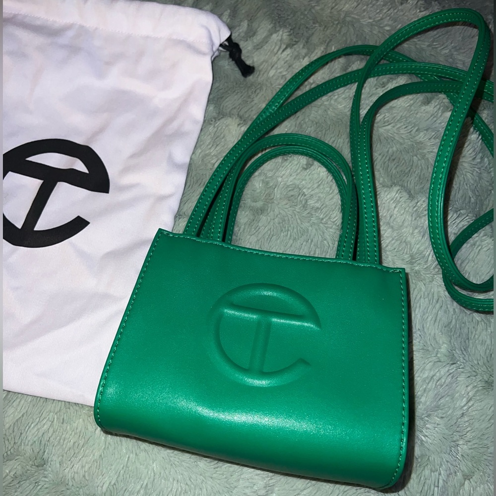 Telfar Small Shopping Bag in “Greenscreen”